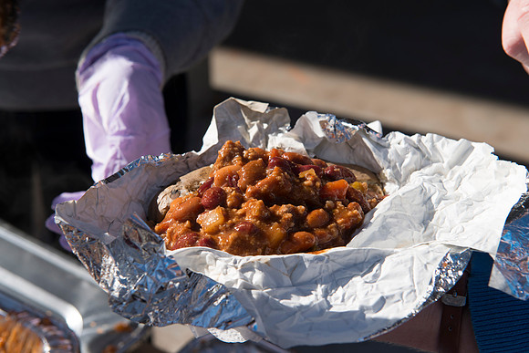 The Alumni Association provided a Potato bar following the celebration photo in the Spori Quad.