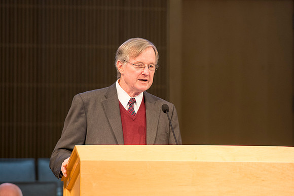 Richard Oman, former Senior Curator of Art at the LDS Church Museun of History &amp; Art, speaks to students and guests at BYU-Idaho about artistic renditions of the Tree of Life found across the worl