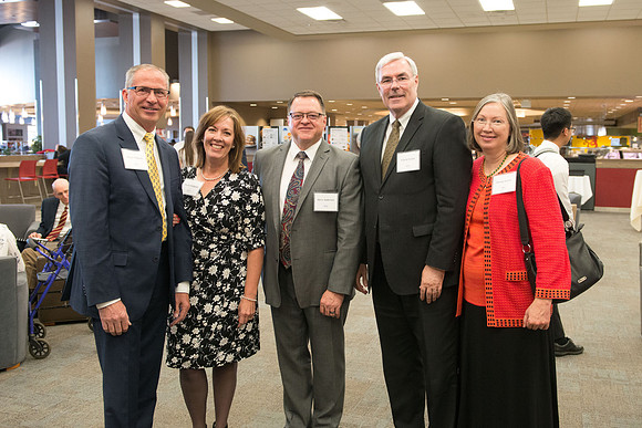 President Henry J Eyring hosts members of the President's Club who gather for a reception and banquet in the BYU-Idaho Marriott Center.