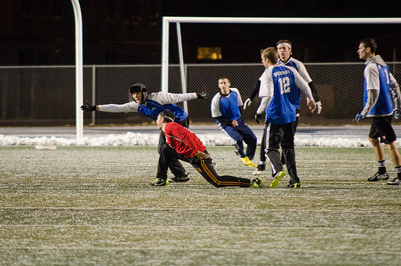 BYU-Idaho students participate in the ultimate frisbee championship game held at the stadium