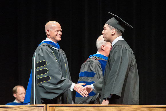 Graduates during convocation of the College of Physical Sciences and Engineering.