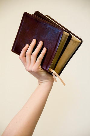 Holding up the scriptures