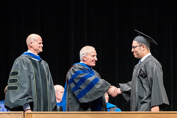 Graduates during convocation of the College of Physical Sciences and Engineering.