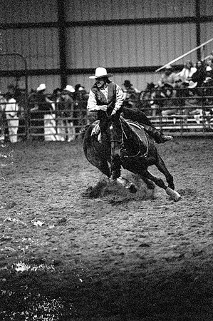 Participants rope, ride, and race in the spring rodeo.