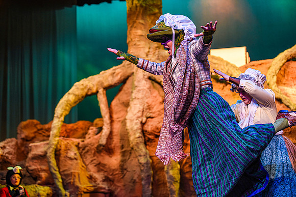 The theatre department's dress rehearsal of the Wind in the Willows in the Snow Drama Theatre.