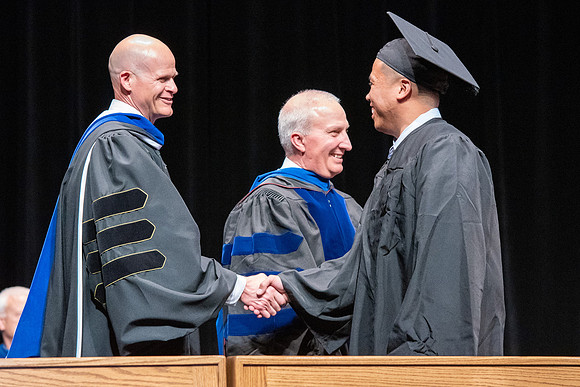 Graduates during convocation of the College of Physical Sciences and Engineering.