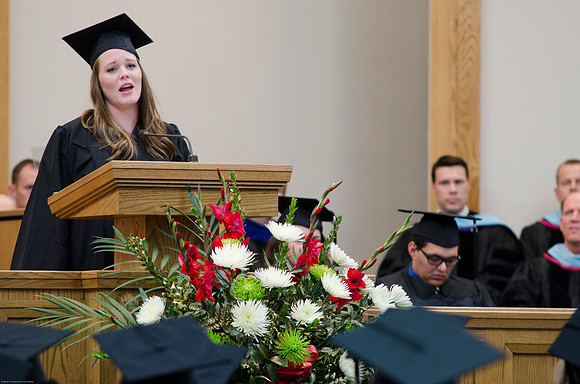 Sarah Rahde performs "I Have Not Seen, Yet I Believe" at College of Education and Human Development Convocation