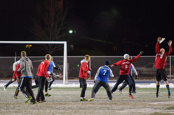 BYU-Idaho students participate in the ultimate frisbee championship game held at the stadium