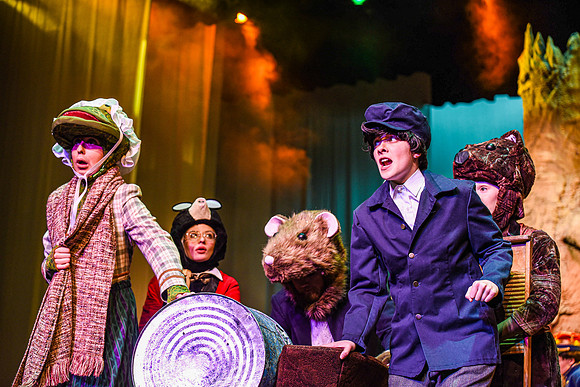 The theatre department's dress rehearsal of the Wind in the Willows in the Snow Drama Theatre.