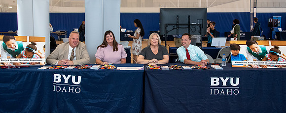 Prospective students learn about the academic departments at BYU-Idaho during Campus Day.