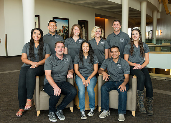 A Student Support group pose together at the I-Center.