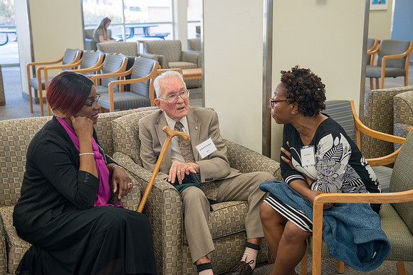 President Henry J Eyring hosts members of the President's Club who gather for a reception and banquet in the BYU-Idaho Marriott Center.