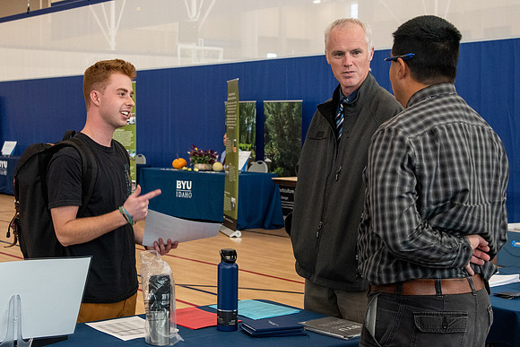 Prospective students learn about the academic departments at BYU-Idaho during Campus Day.